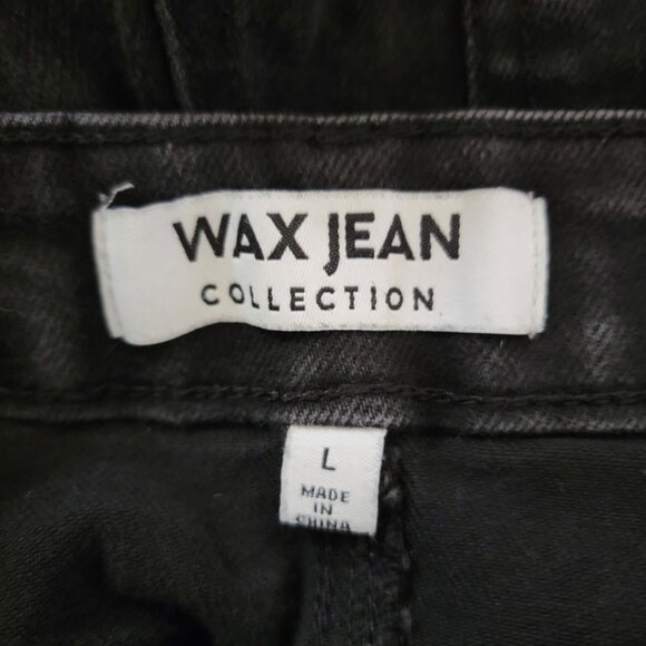 Wax Jean Collection Black Distressed Denim Shorts Size L - Picture 3 of 5
